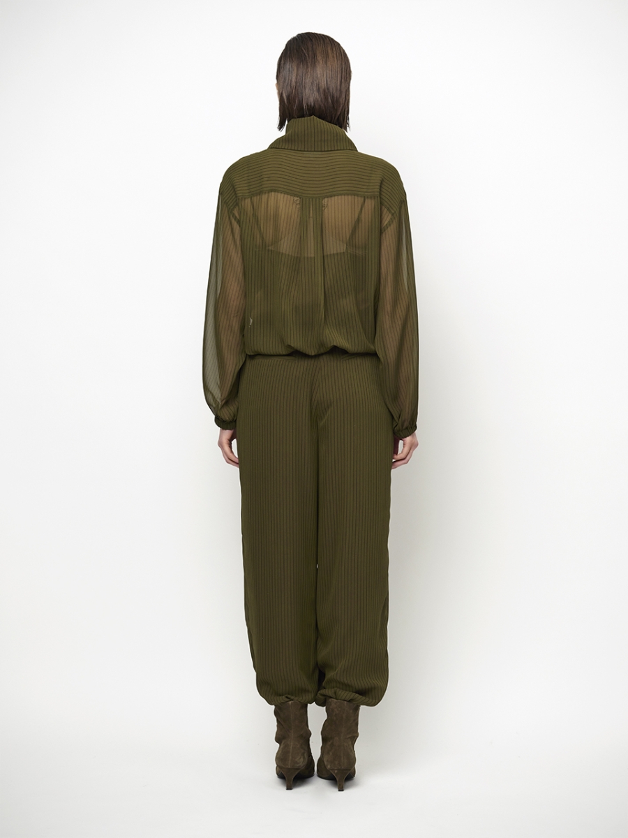 Shapiro pinstripe shirt olive