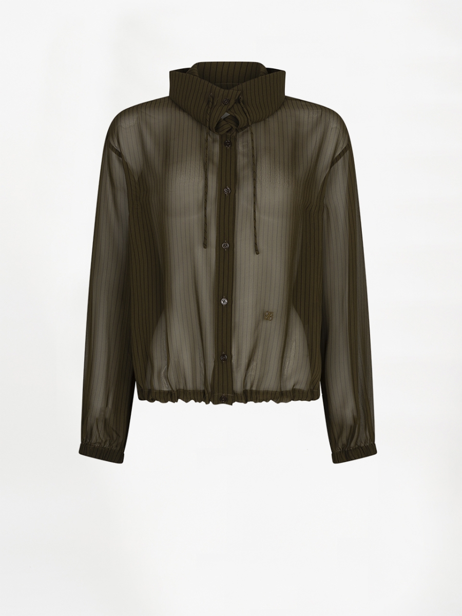 Shapiro pinstripe shirt olive