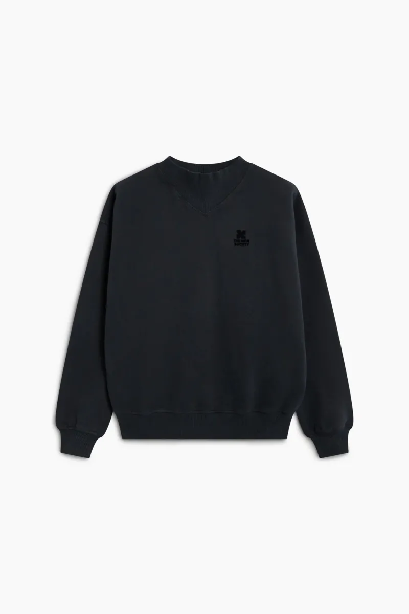 TNS logo rib collar sweatshirt moon