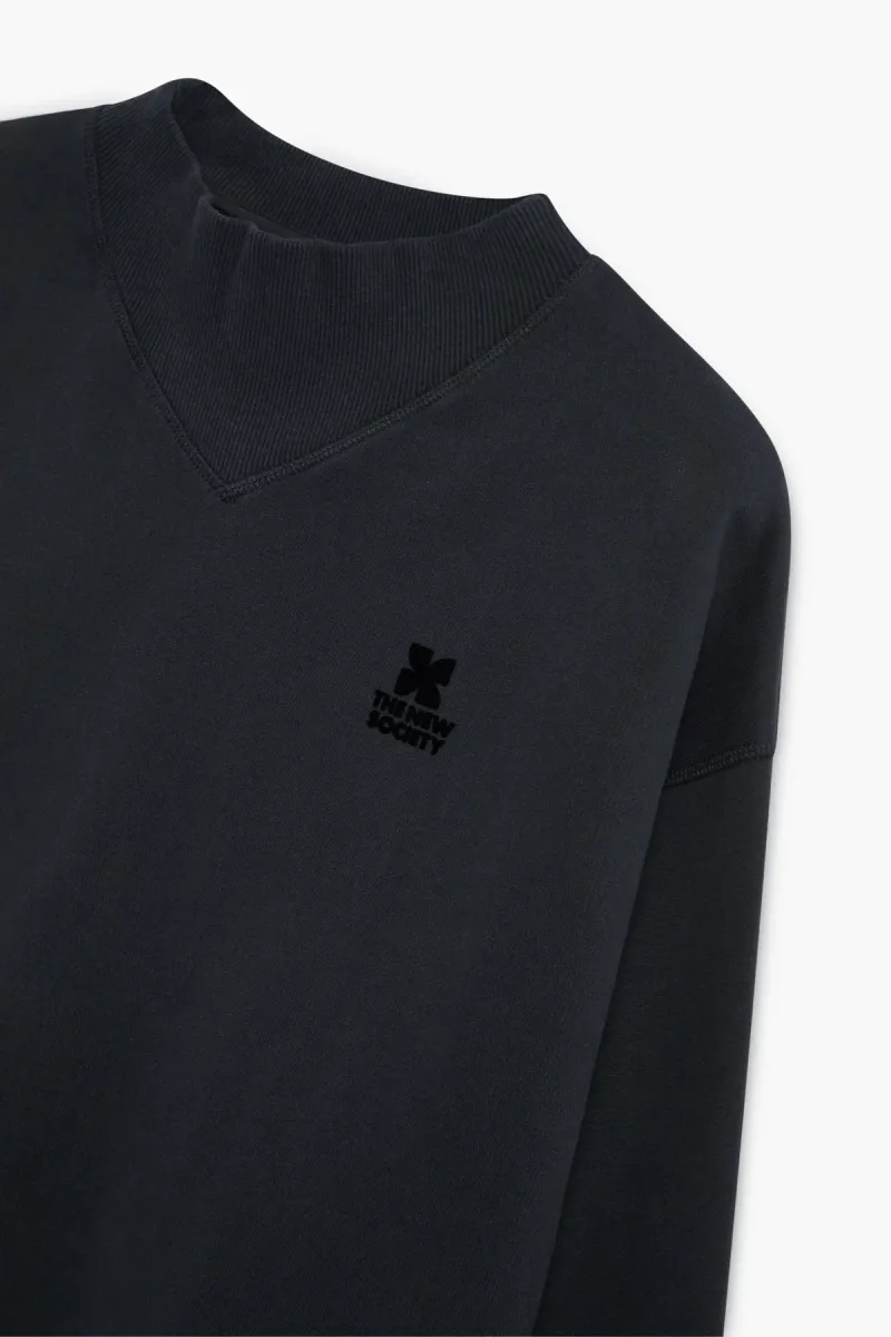 TNS logo rib collar sweatshirt moon