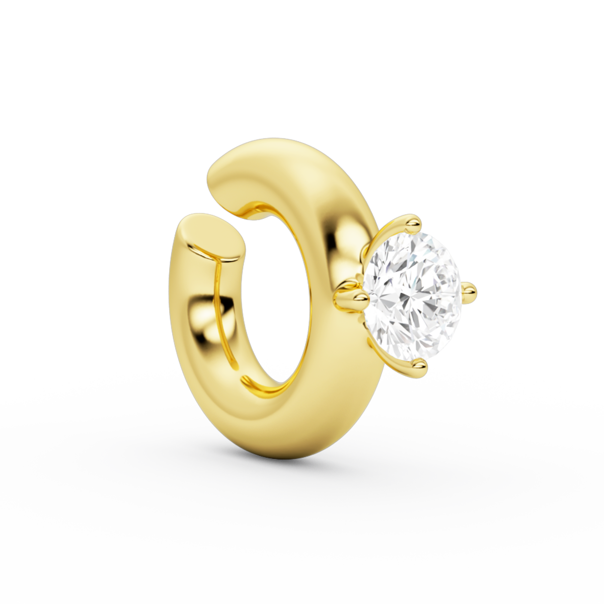 Solitaire chunky kos earcuff gold